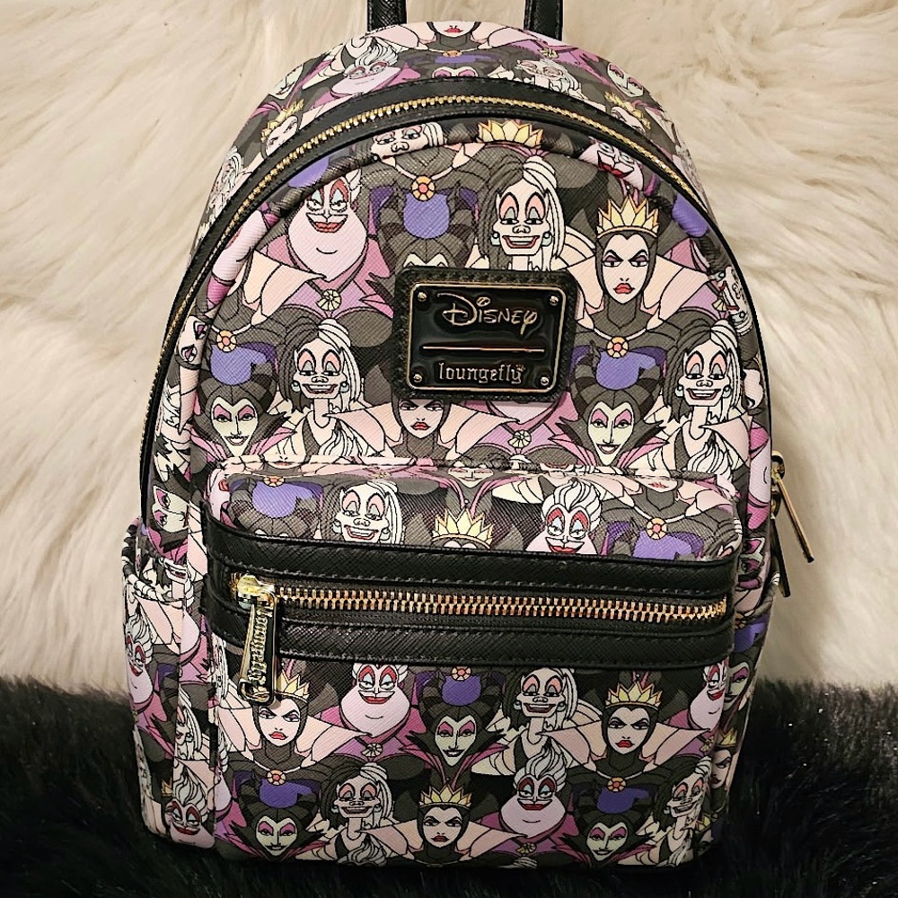 Loungefly Villains Mini Backpack - Black and Purple